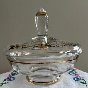Glass Covered Candy Dish